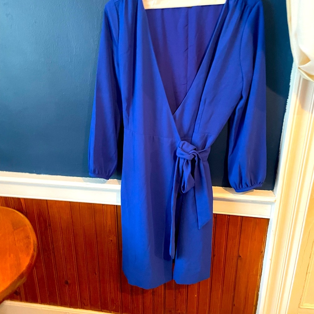 NWT J.Crew Wrap Dress 365 Crepe Ocean Blue